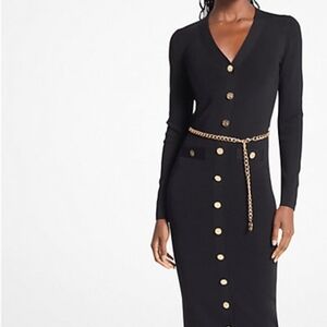 Michael Kors  Midi Dress with Gold Chain